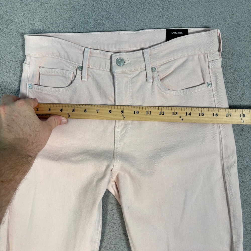 Vince Skinny Crop Jeans Size 29 Tulip Pink Cotton Elastane Soft Pink‎ Denim - Picture 15 of 16